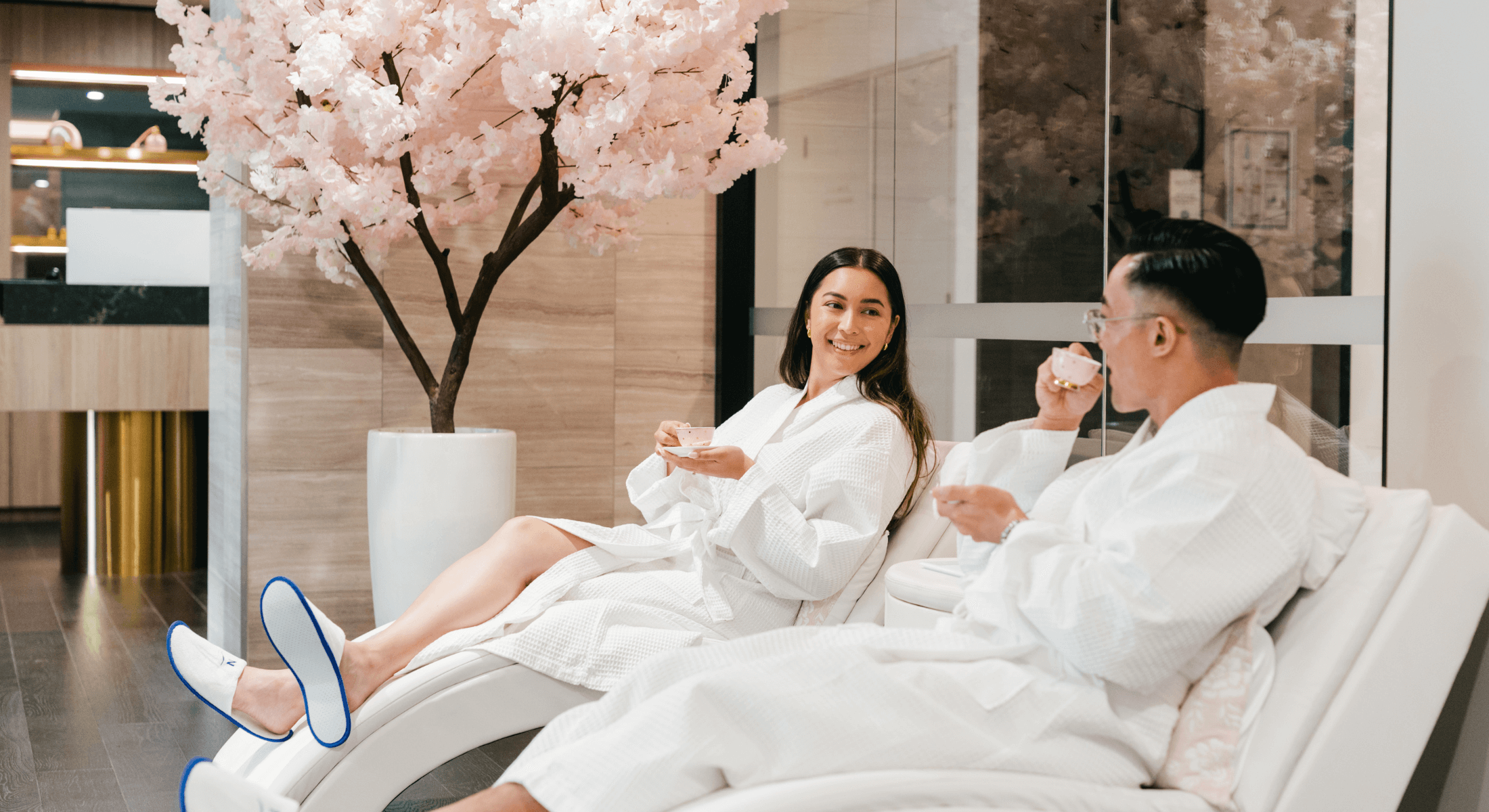Keishi spa couples lounge area tea