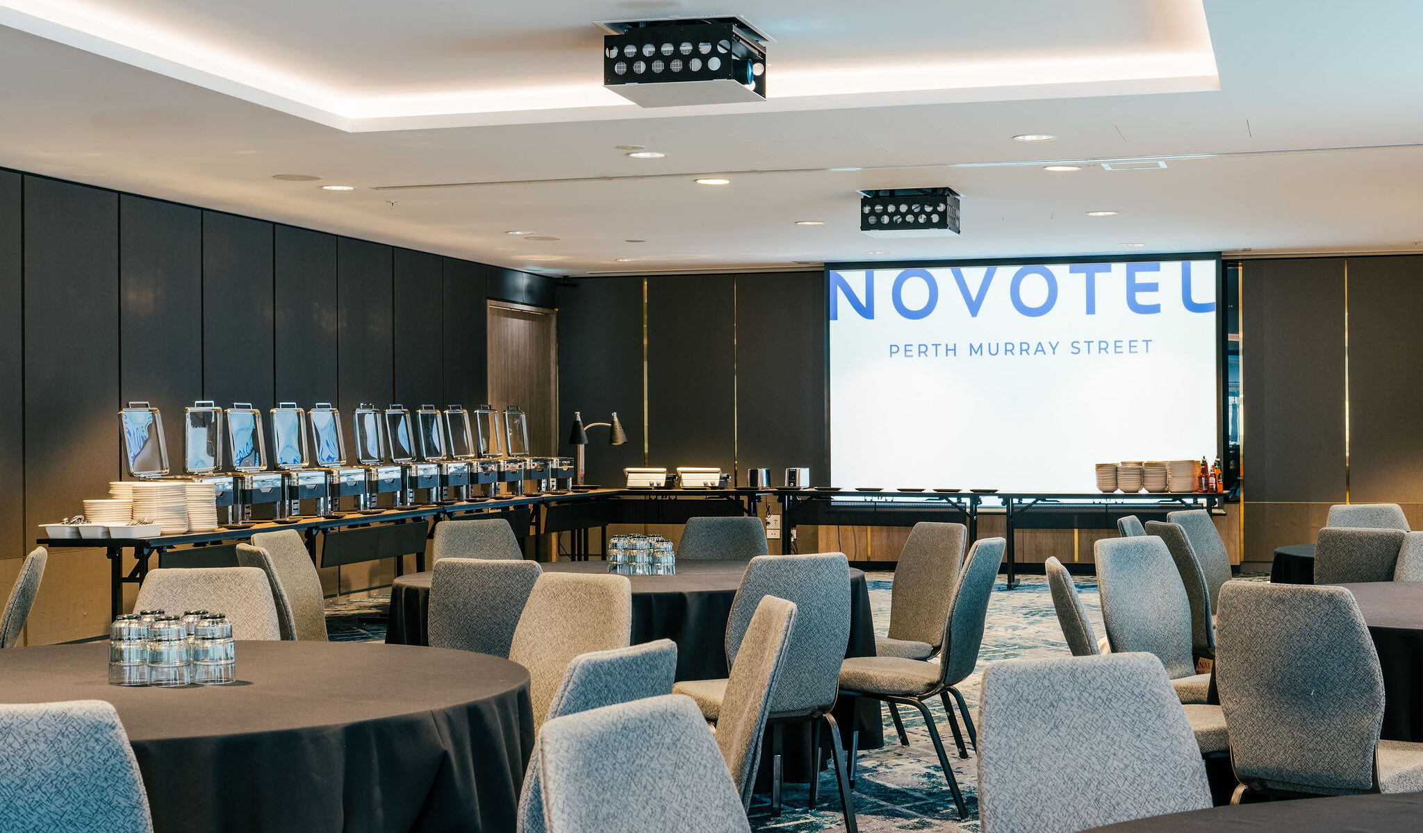 Novotel Perth Murray Street sports team buffet set up